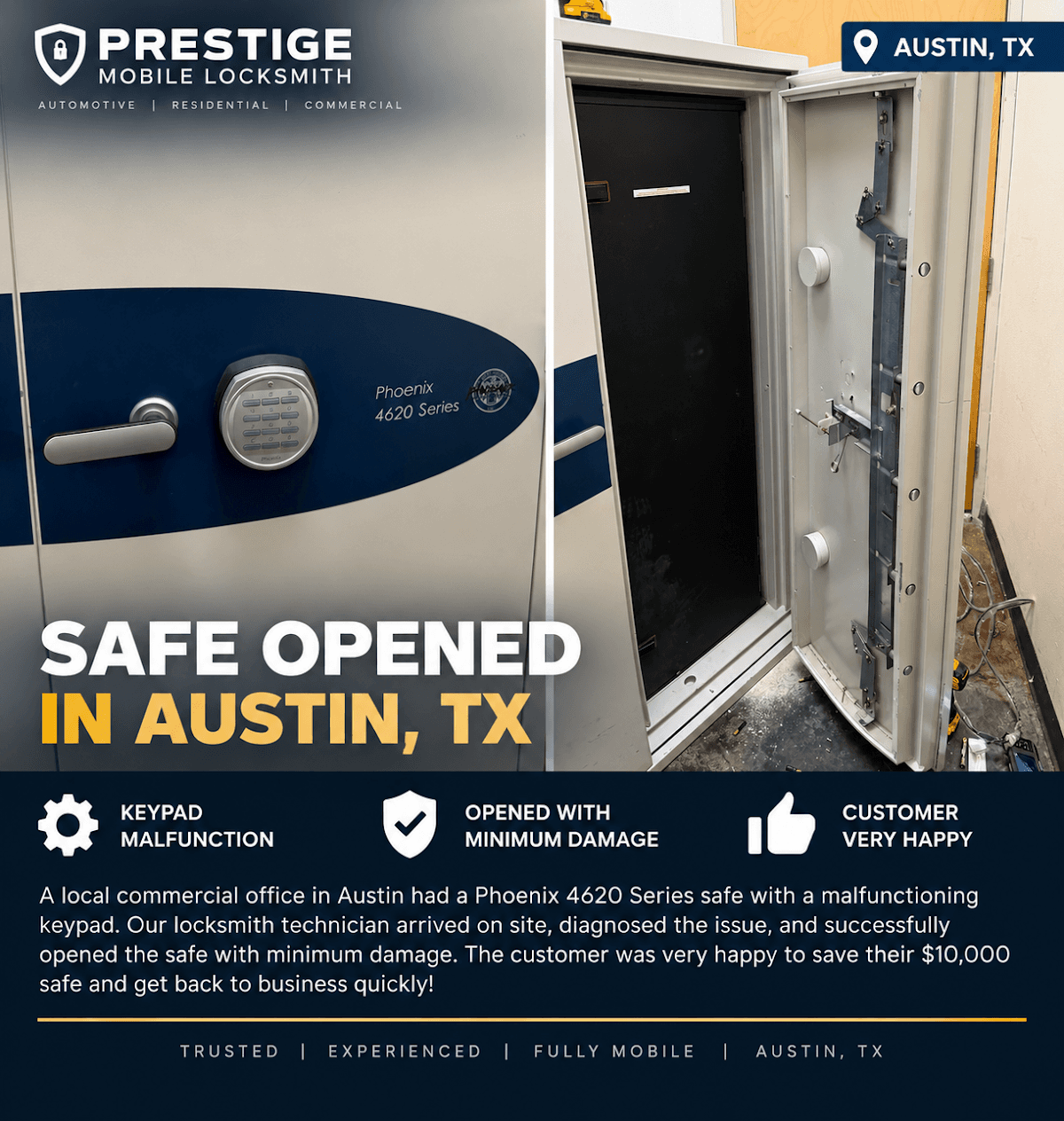 Phoenix 4620 Series commercial safe β real Prestige job, Austin