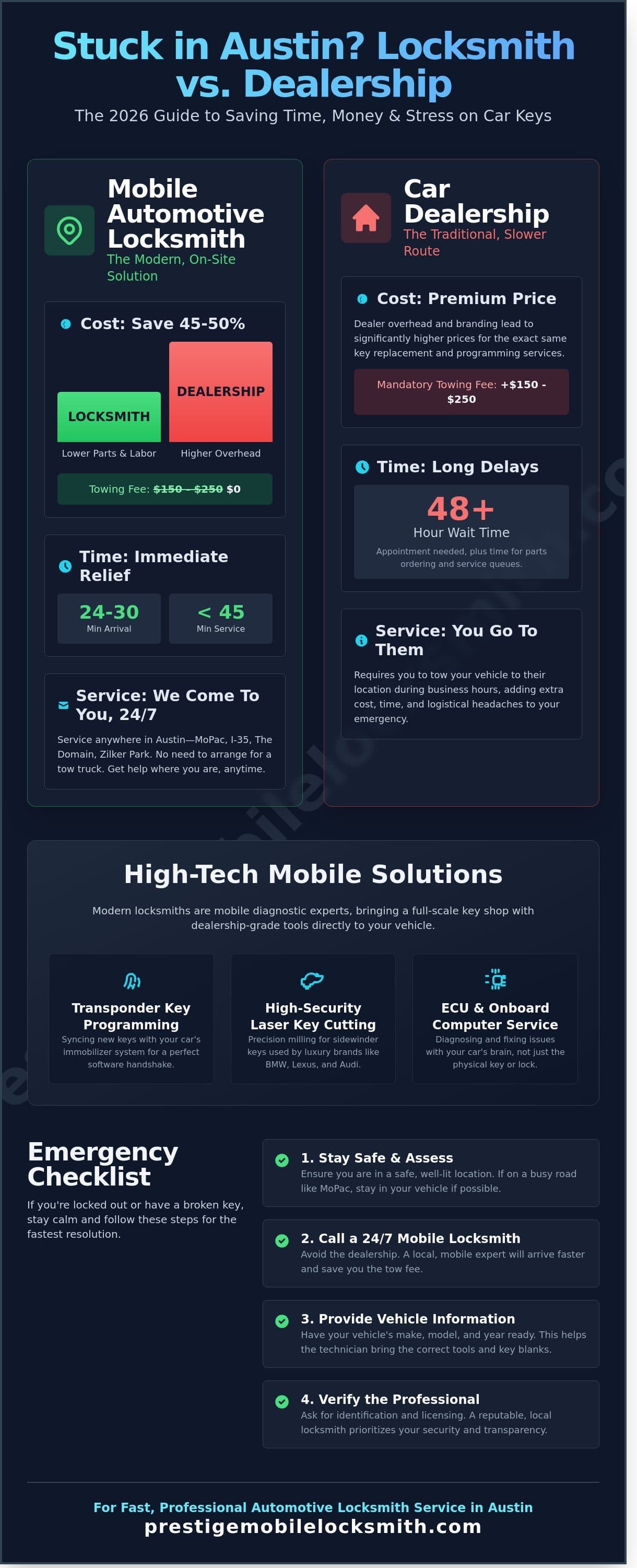 Automotive Car Locksmith in Austin, TX: Your 2026 Guide to Mobile Key Solutions infographic