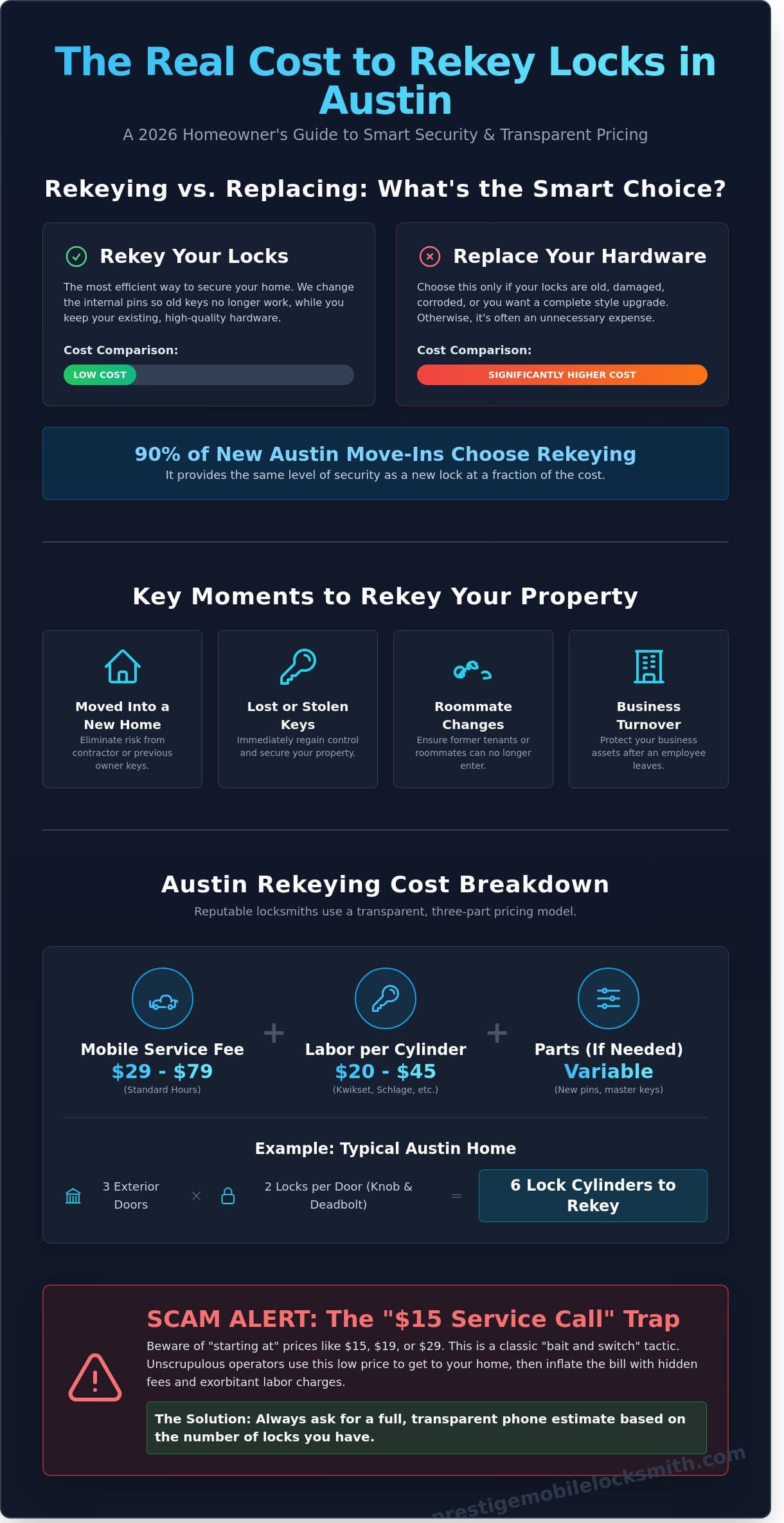 Cost to Rekey Locks in Austin: Your 2026 Pricing & Security Guide infographic