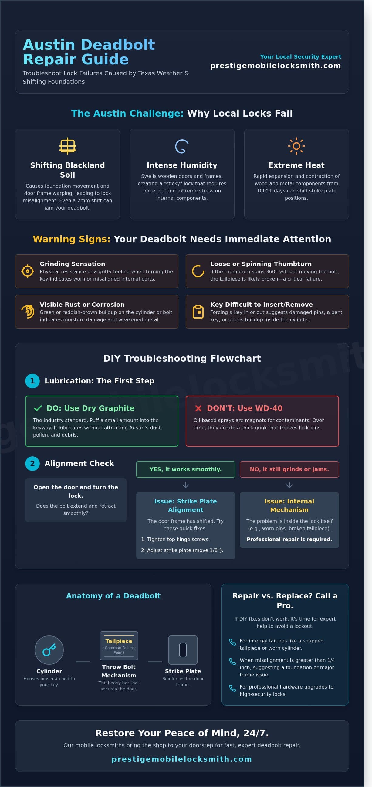 Deadbolt Repair in Austin, TX: The 2026 Homeowner’s Guide to Lock Security infographic