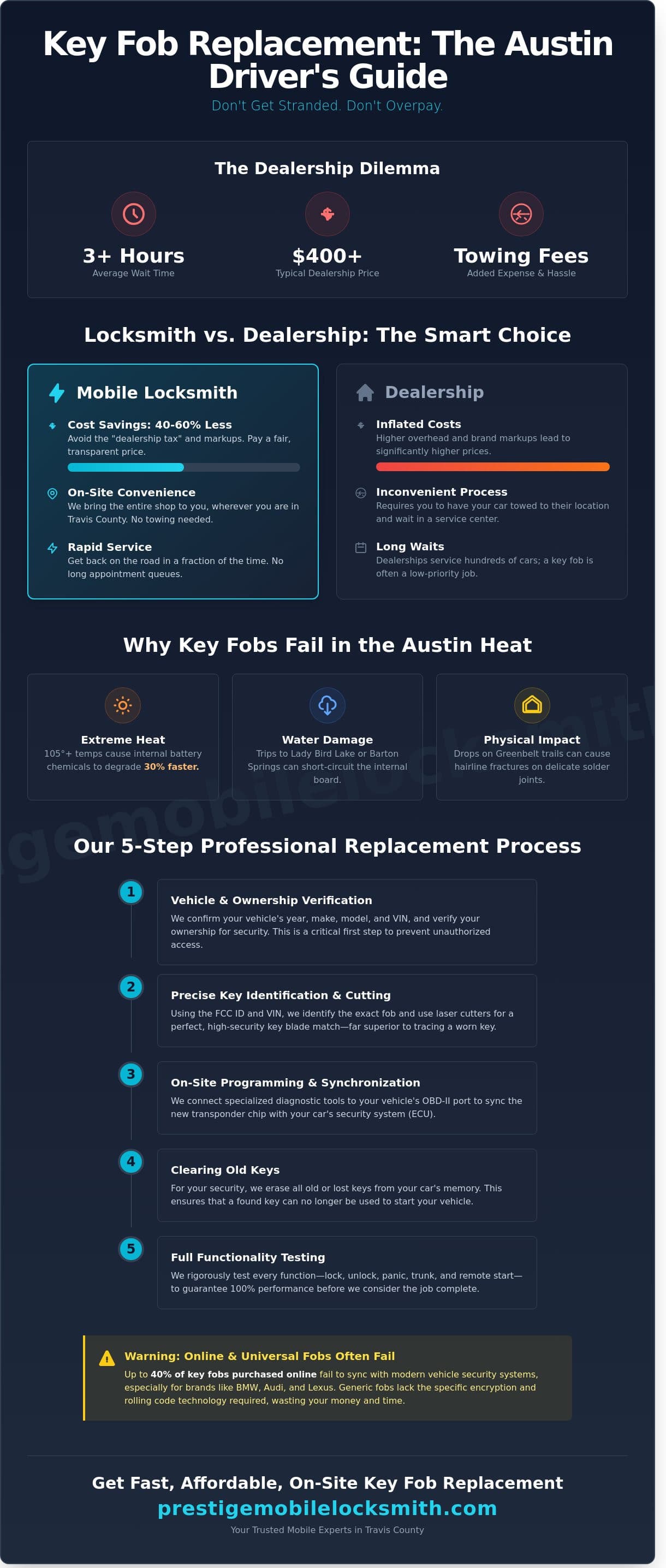 Key Fob Replacement in Austin, TX: The Complete 2026 Guide to Getting Back on the Road infographic