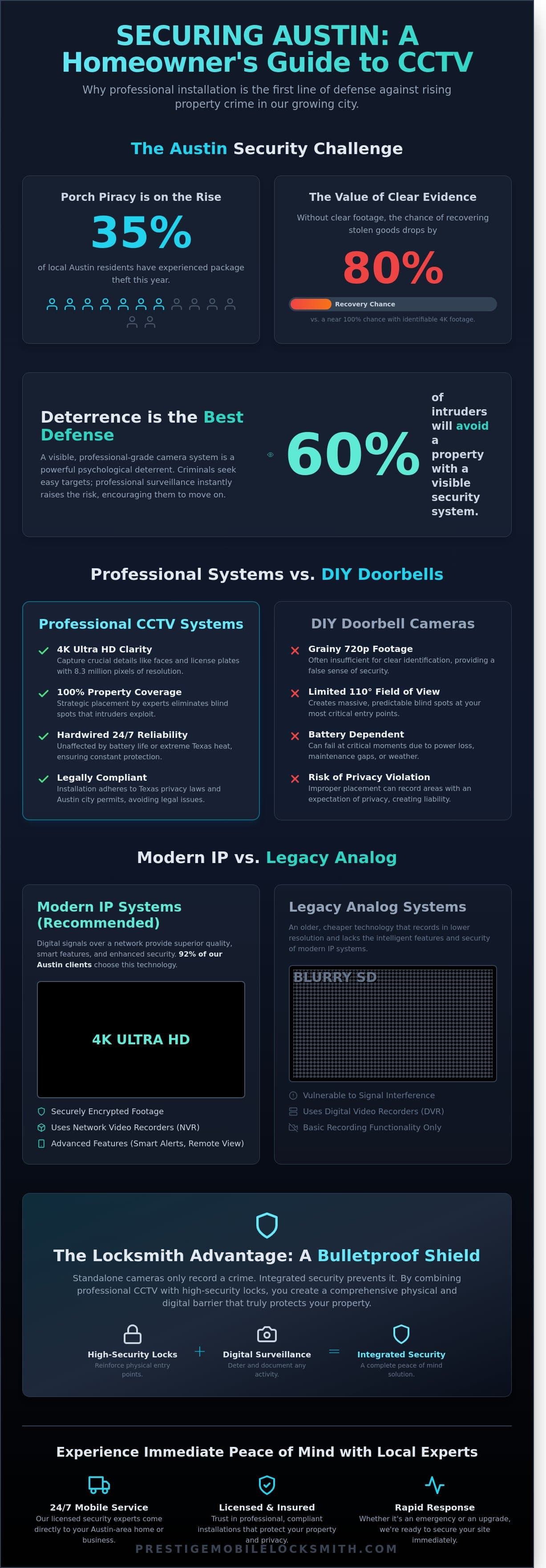 Professional CCTV Installation Austin: Secure Your Property with Integrated Security infographic