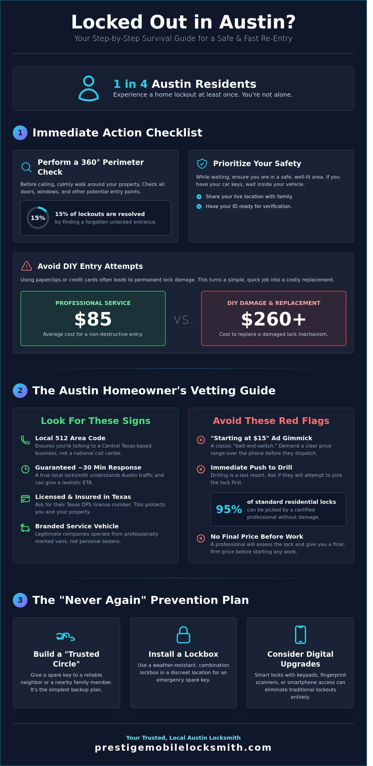 Residential Lockout Service in Austin: Your 2026 Home Entry & Prevention Checklist infographic