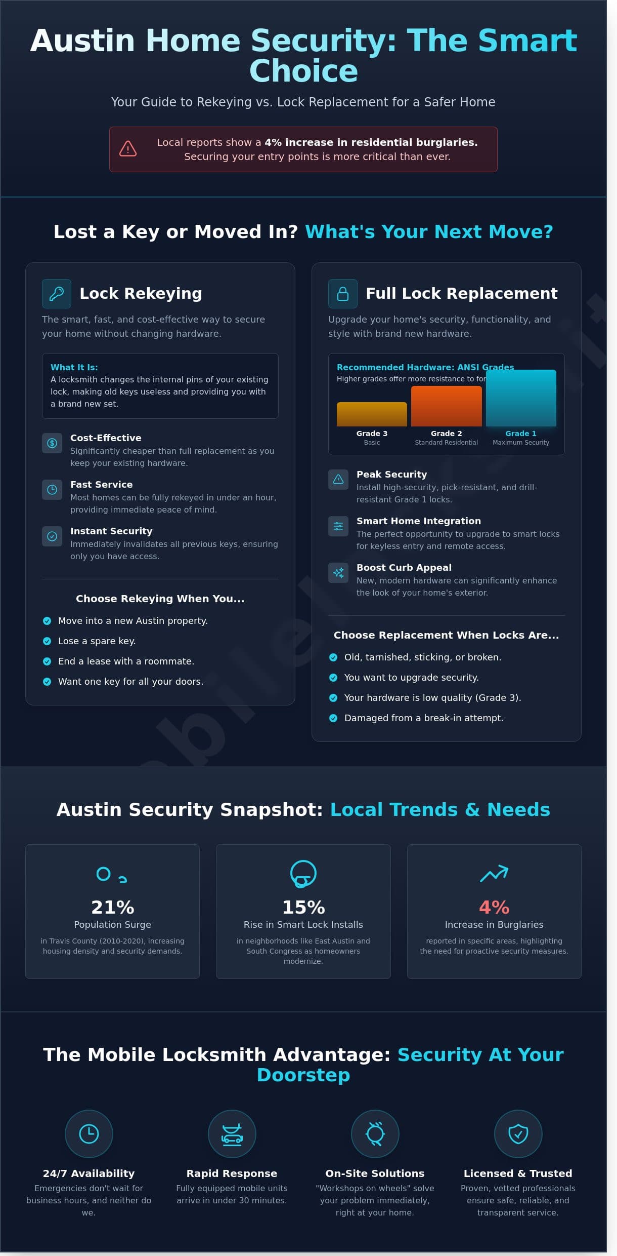 The Ultimate Guide to Residential Locksmith Services in Austin, TX (2026) infographic